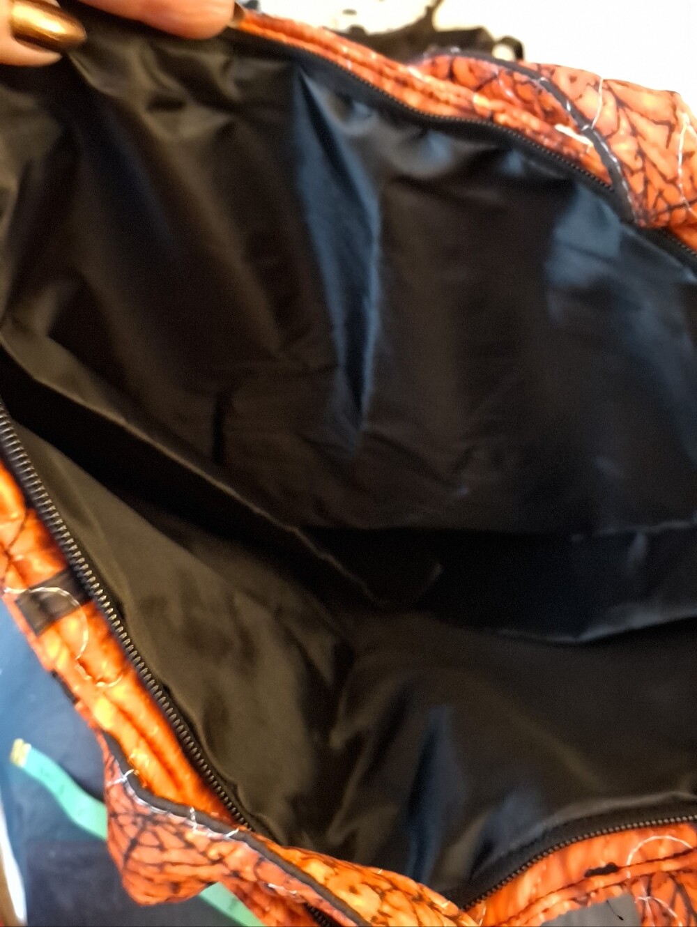 Hello Kitty Orange and Black Quilted Halloween Tote - Picture 5 of 5